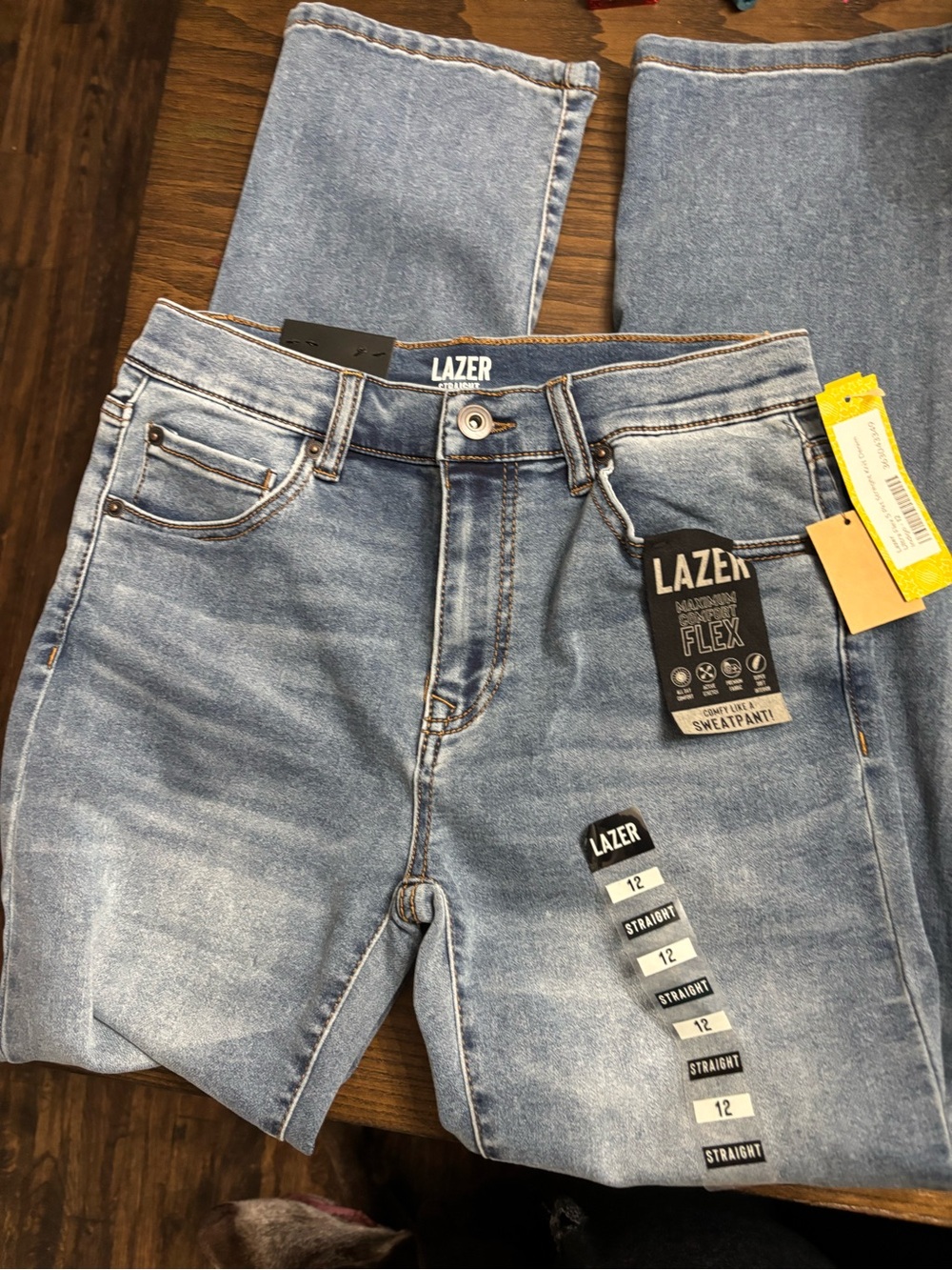 Boys Light Blue Straight Jeans - Size 12